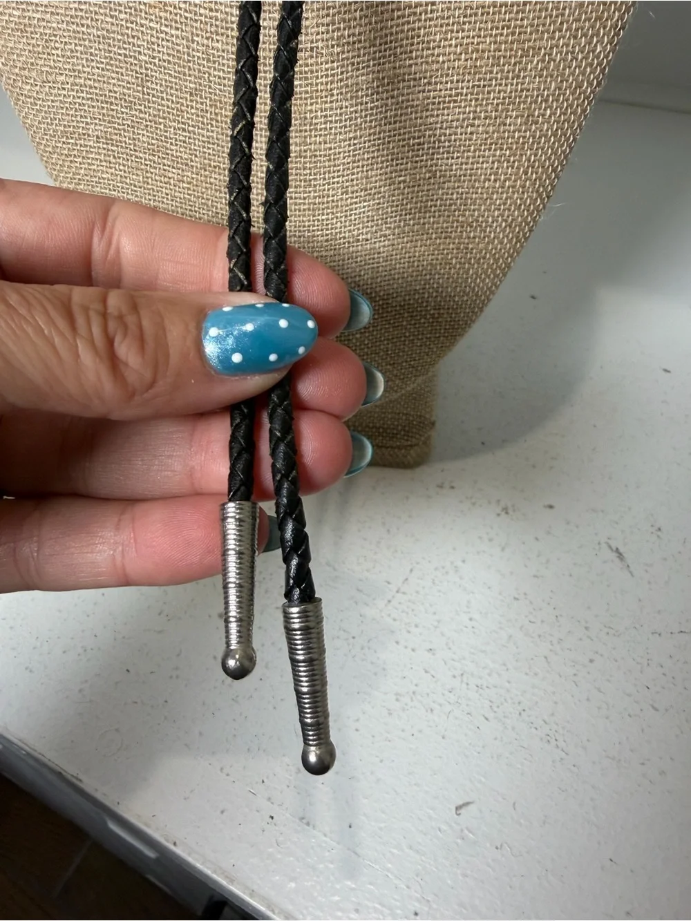 Western Bolo Tie 18” Silver Tone Engraved Cowboy Southwestern Unisex Necklace